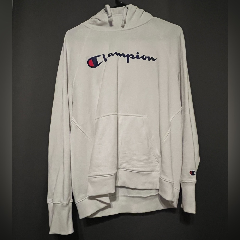 COPY - White Champion hooded sweatshirt.